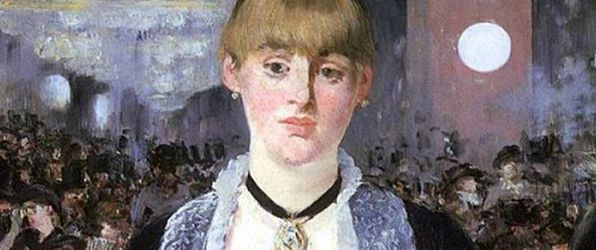 Detail of <i>A Bar at the Folies-Bergère</i> (1882) by Édouard Manet
